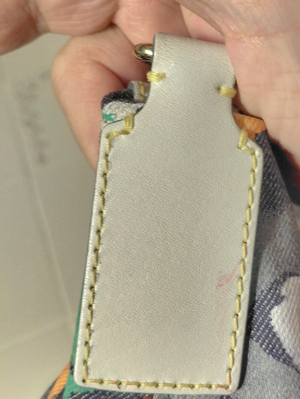 Dooney & Bourke Shoulder Bag Graffiti Paint-Splash Canvas  with White Trim - Picture 7 of 15